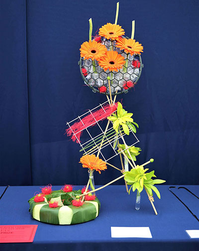 A photo of Sharon Nolan's arrangement, which was awarded first prize at the 2022 Cheshire Show, in the Imposed Class