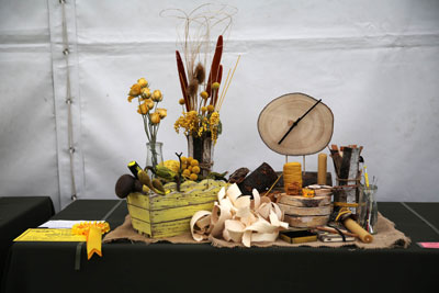 A Flower Clubs of Cheshire entry in the Welcome to my Studio class of the 2026 Royal County Cheshire Show