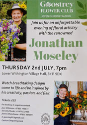 Goostrey Flower Club Jonathan Moseley Open Demonstration on Thursday 2nd July 2026 poster