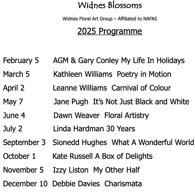 Stockport Afternoon Club 2024 Programme