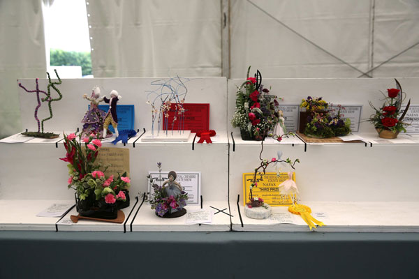 Flower Clubs of Cheshire  entries in the Minuet class of the Royal County Cheshire Show 