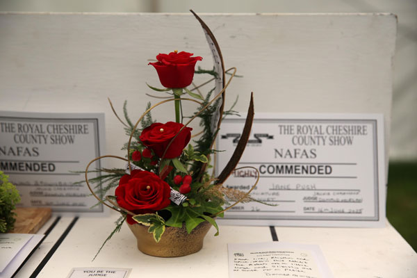 A Flower Clubs of Cheshire  entry in the Minuet class of the Royal County Cheshire Show 