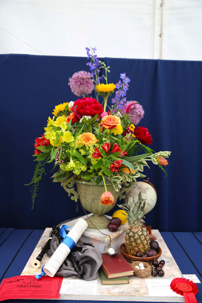 A Flower Clubs of Cheshire  entry in the Melody is Timeless class of the Royal County Cheshire Show 