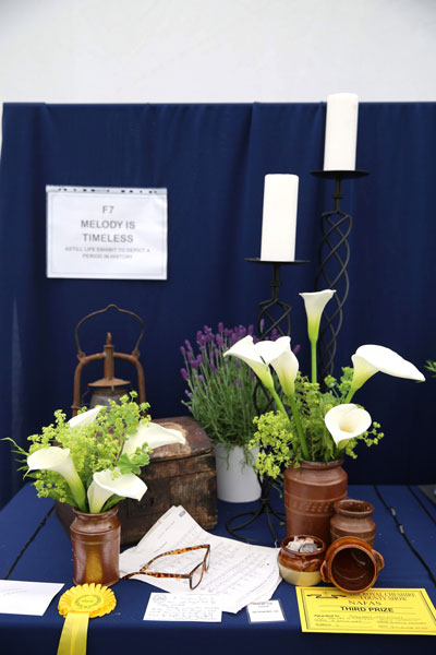 A Flower Clubs of Cheshire  entry in the Melody is Timeless class of the Royal County Cheshire Show 